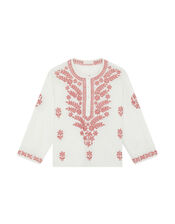 Maison Hotel Shyla Floral Embroidered Blouse, Ivory (IVORY), large