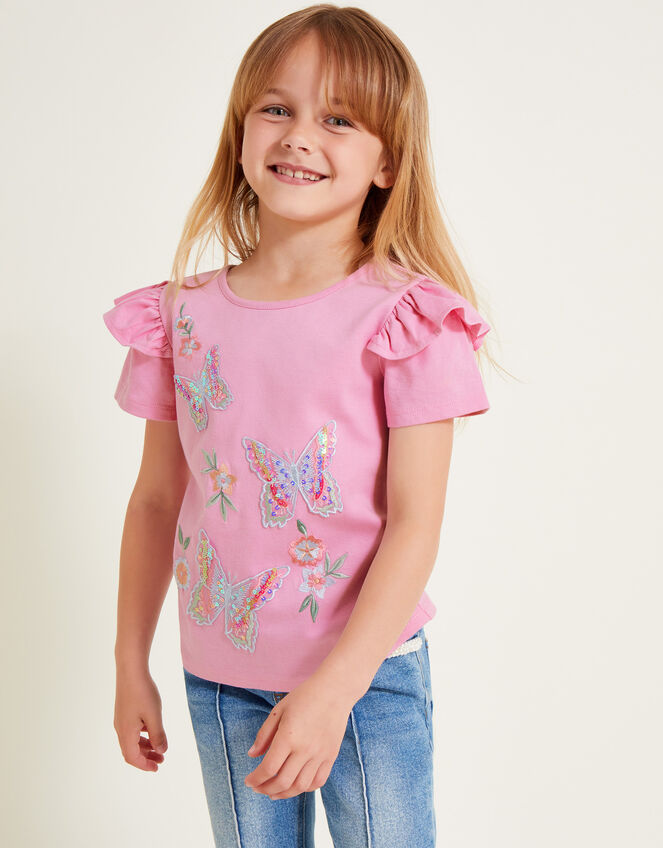 Butterfly Flutter Sleeve Top, Purple (LILAC), large