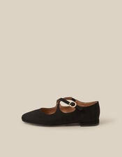 Dana Faux Suede Mary Jane Ballet Flats, Black (BLACK), large