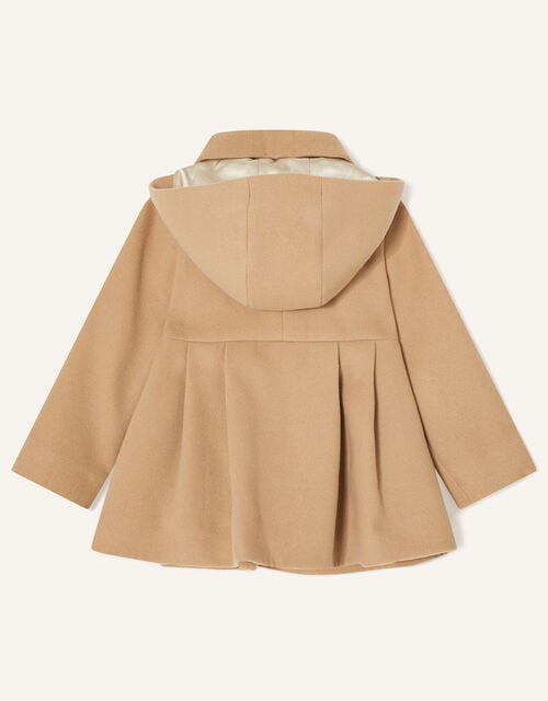 Baby Corsage Hooded Swing Coat, Camel (CAMEL), large