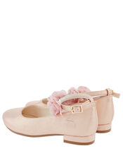 Princessa Shimmer Corsage Mini Heel Shoes, Gold (GOLD), large