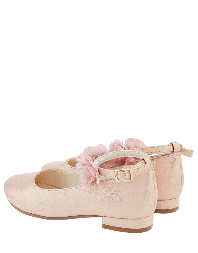 Princessa Shimmer Corsage Mini Heel Shoes, Gold (GOLD), large