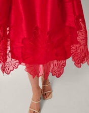 Frida Cutwork Midi Dress, Red (RED), large