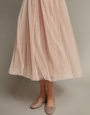 Alice Sleeveless Tulle Midi Dress, Pink (BLUSH), large