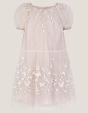 Astrid Appliqu&eacute; Butterfly Swing Dress, White (WARM IVORY), large