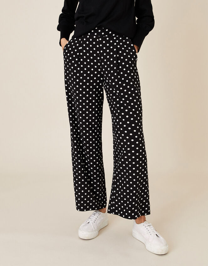 Spot Wide-Leg Trouser with LENZING™ ECOVERO™, Black (BLACK), large