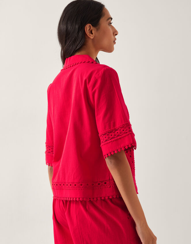 Irina Short Sleeve Lace Shirt Red