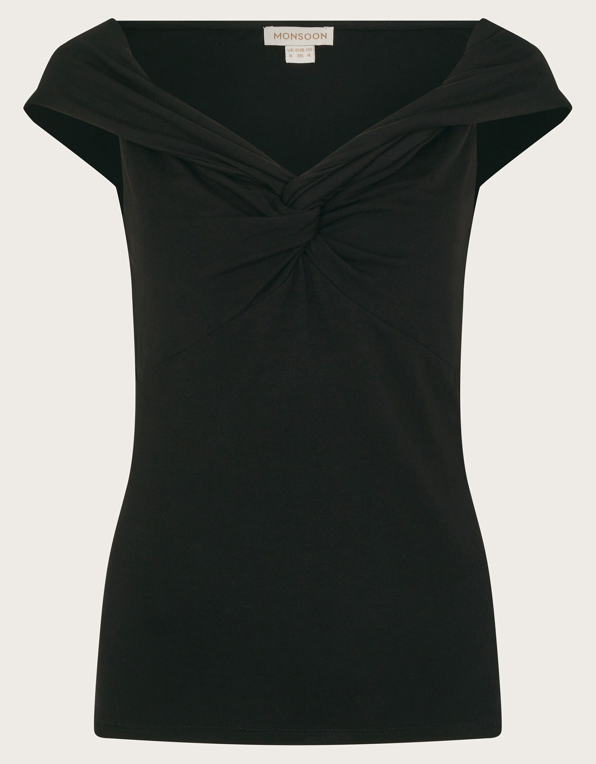 Wanda Wrap Bardot Top Black