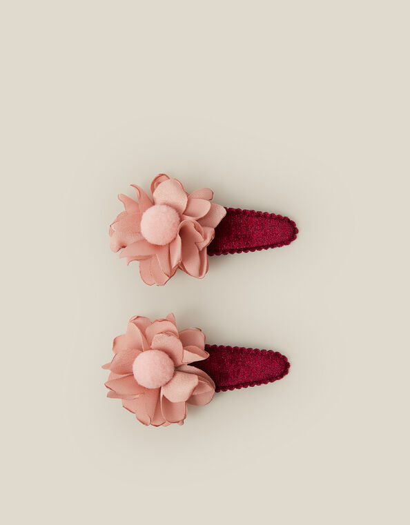 2-Pack Floral Velvet Hair Clips, , large