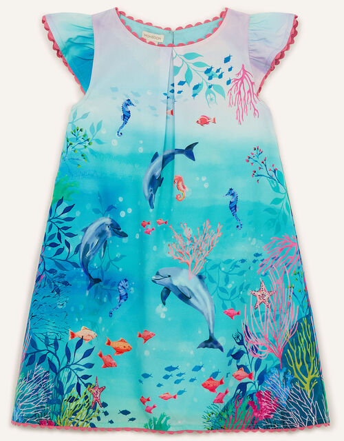 Dolphin Dress WWF-UK Collaboration, Blue (AQUA), large