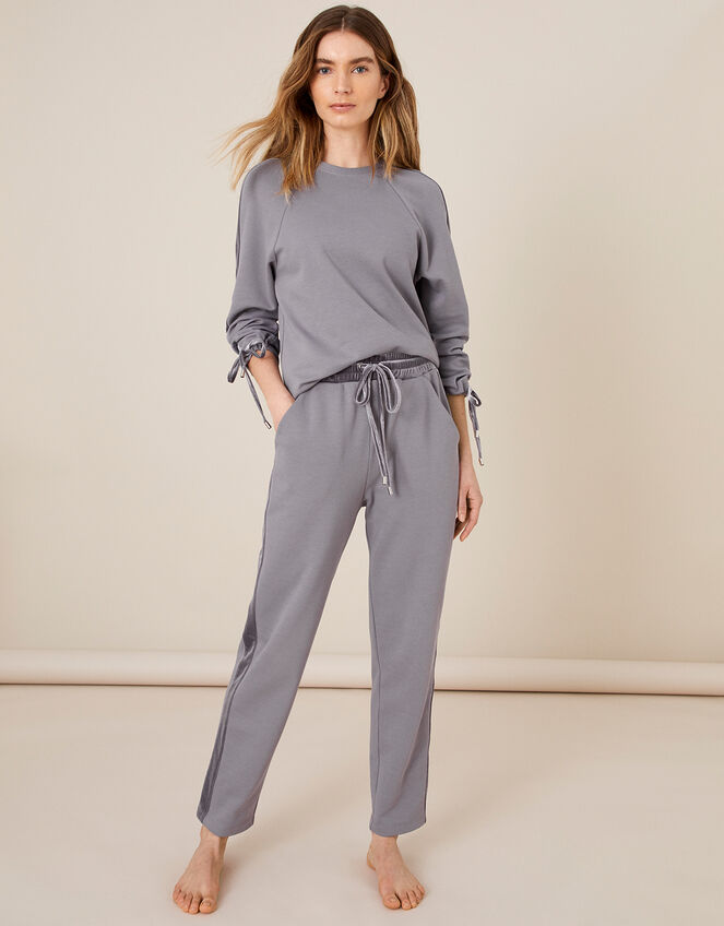 LOUNGE Laurie Velour Trim Joggers, Grey (GREY), large