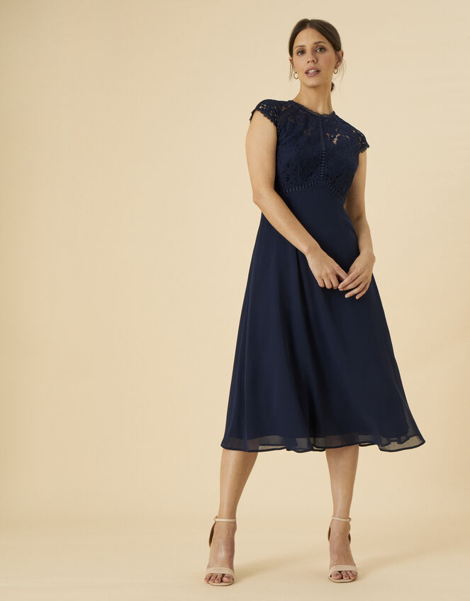 Lindsay Midi Dress Blue | Evening Dresses | Monsoon UK.
