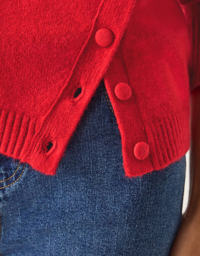 Bray Asymmetrical Button Knit Jumper, Red (RED), large