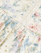 Ashleigh Short Sleeve Broderie Floral Dress, Multi (MULTI), large