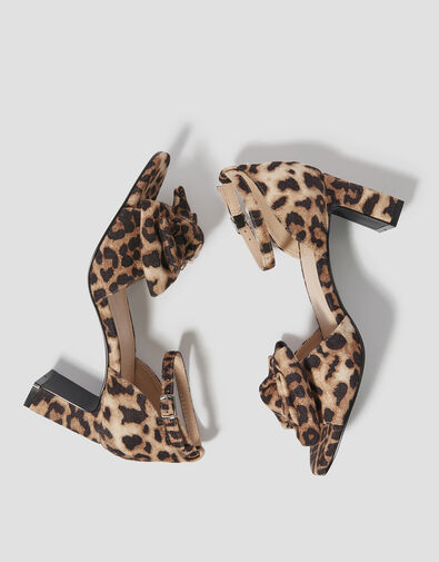 Abril Leopard Print Bow Heels, Brown (BROWN), large