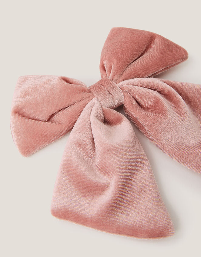 Luxe Velvet Bow Hair Clip, Pink (PINK), large