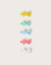5-Pack Colourful Bow Hair Clips, , large