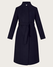 Saskia Belted Coat, Blue (MIDNIGHT), large