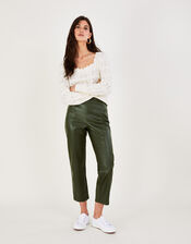 Square Neck Cotton Pointelle Jumper, Ivory (IVORY), large