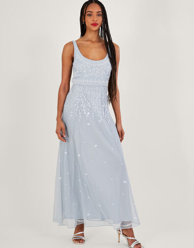 Eugiene Embroidered Shorter Length Maxi Dress, CLOUD, large
