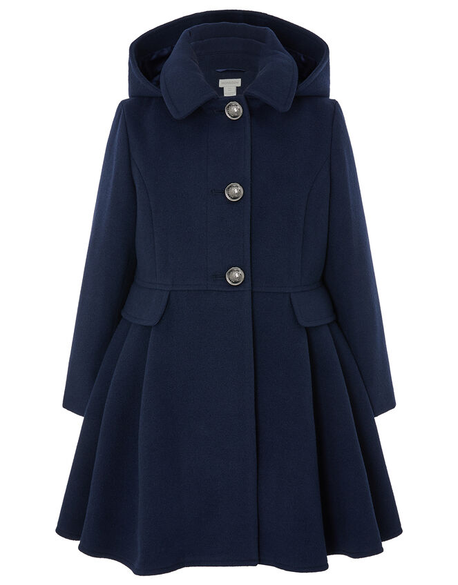 Navy Skirted Coat with Recycled Fabric Blue | Girls' Coats & Jackets ...