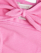 Texture Tie Front Bikini Set, Pink (PINK), large