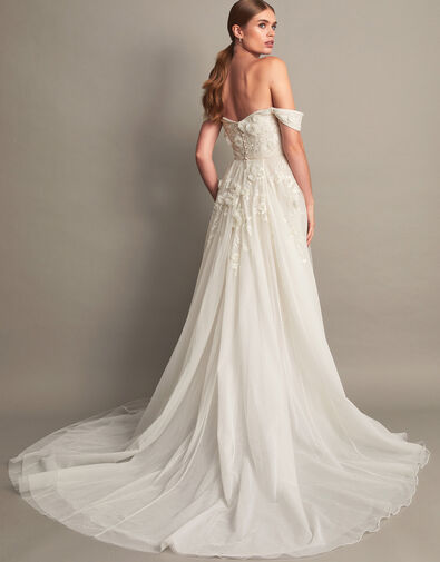 Luciane Off-Shoulder Wedding Dress, Ivory (IVORY), large