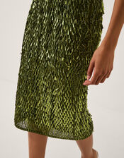 Serenity Sequin Midi Skirt, Green (OLIVE), large