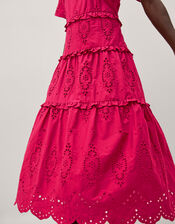 Brooke Cutwork Midi Dress, Pink (PINK), large