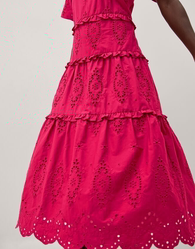 Brooke Cutwork Midi Dress, Pink (PINK), large