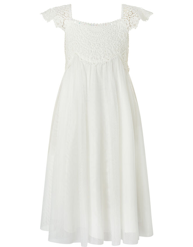 Estella Crochet Bodice Occasion Dress, Ivory (IVORY), large