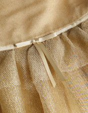 Land of Wonder Alexandra Mesh Ruffle Dress, Gold (GOLD), large