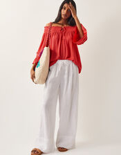 Ava Off-The-Shoulder Smock Top, Pink (PINK), large