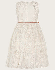 Marylin Pleated Dress, Ivory (IVORY), large
