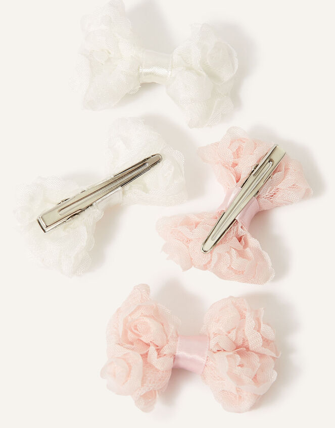 Rosette Bow Bridesmaid Hair Clips, , large