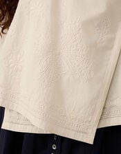 East Romana Hand-Chikankari Embroidered Top, White (WHITE), large