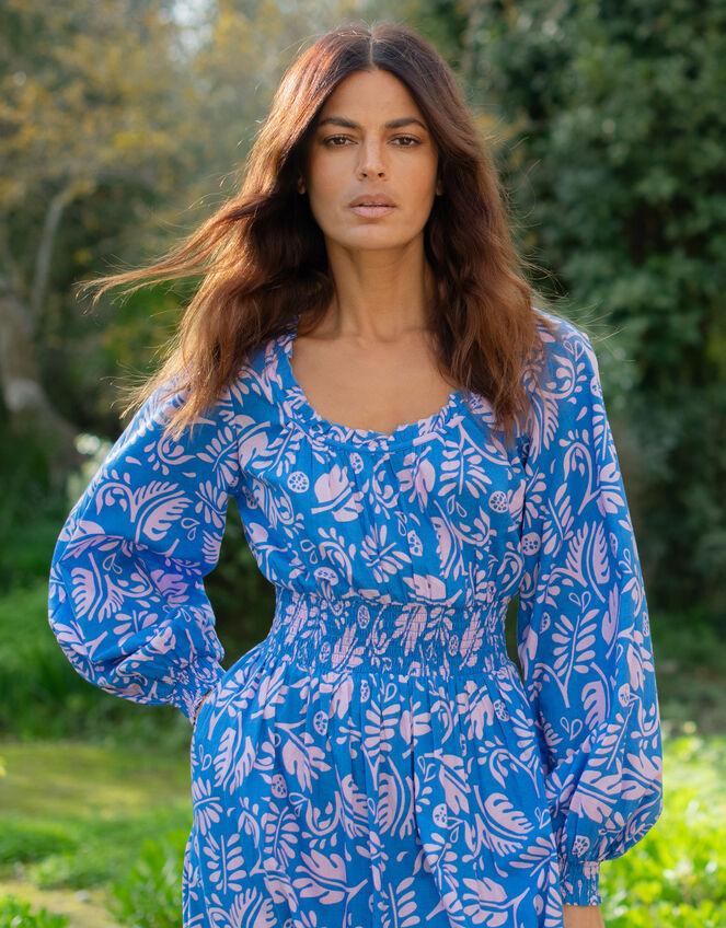 La Galeria Elefante Jodie Flamenco Maxi Dress, Blue (BLUE), large