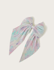 Rainbow Pleat Hair Bow Clip, , large