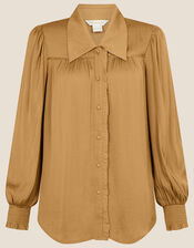 Poppy Satin Blouse, Gold (GOLD), large