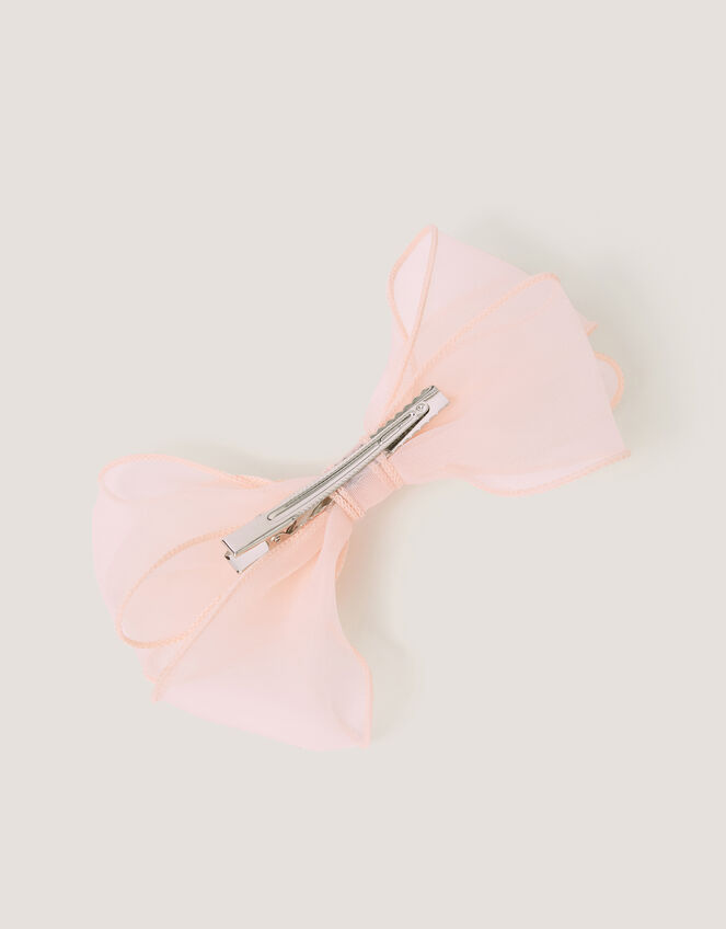 Large Organza Bow Hair Clip, Pink (PINK), large