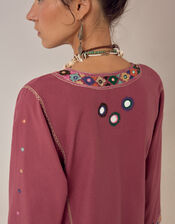 Maison Hotel Asha Embroidered Top, Pink (PINK), large