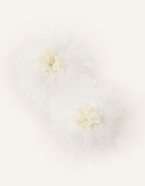 Pearl Pom-Pom Fluffy Hair Clips, , large