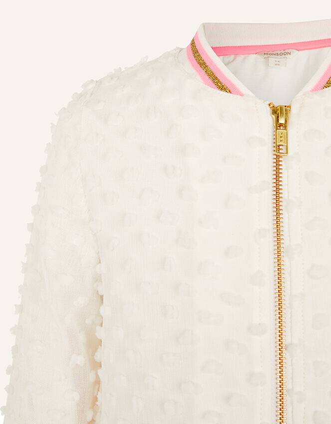 Bobble Bomber Jacket, White (WHITE), large