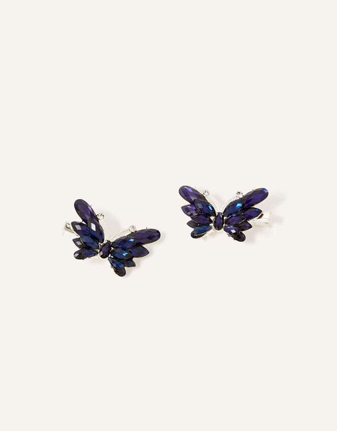 Gem Butterfly Hair Clip Twinset, , large