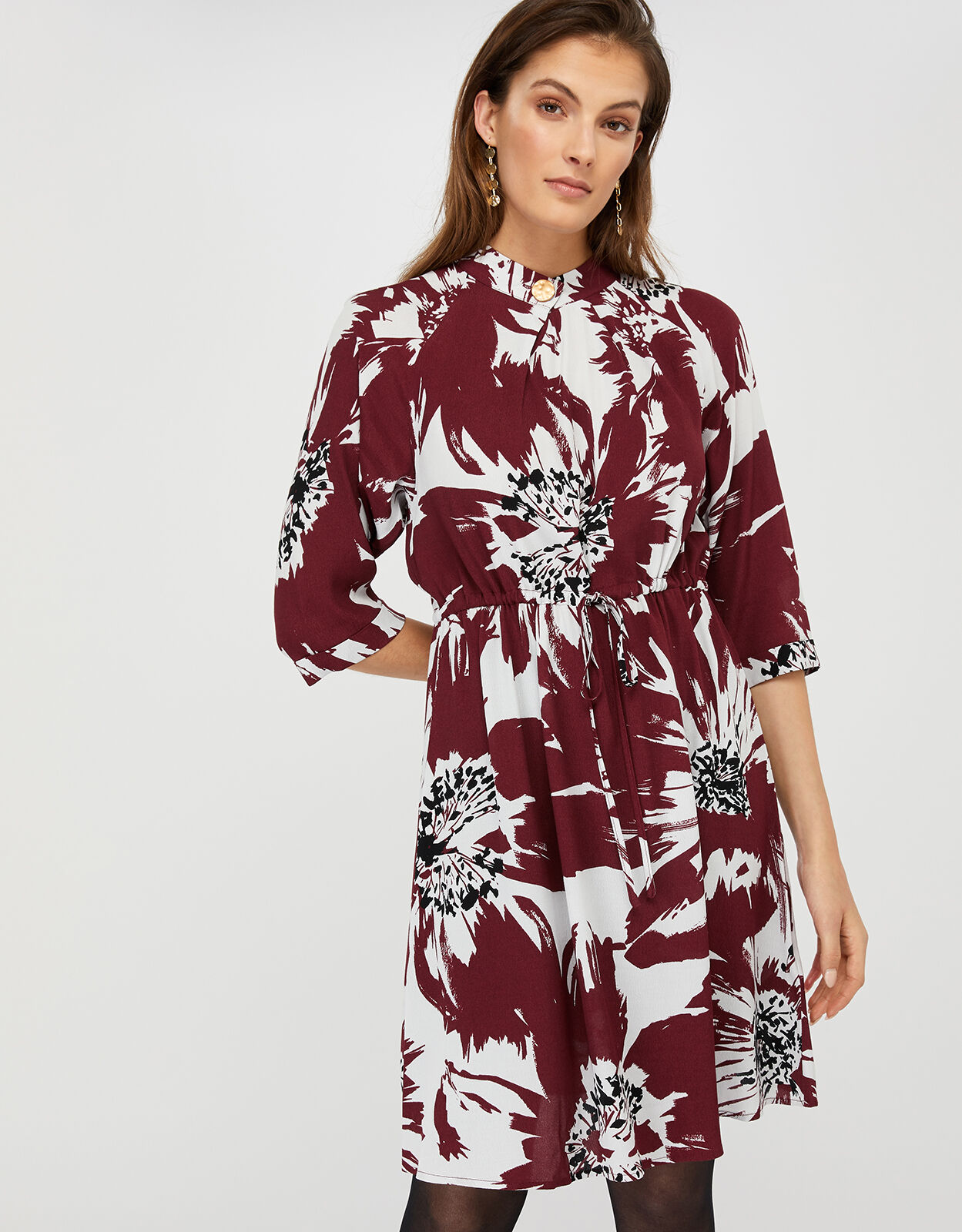 Ruby Floral Dress with LENZING ECOVERO Red