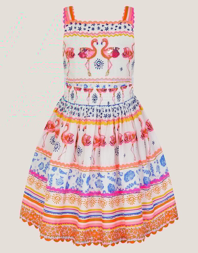 Sequin Embellished Flamingo Dress, Multi (MULTI), large