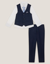 Harry Herringbone 4-Piece Suit, Blue (NAVY), large