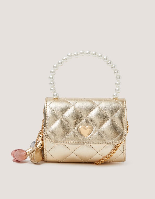 Mini Pearl Quilted Charm Bag, , large
