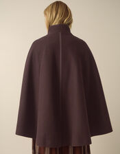 Leia Cape Coat, Brown (CHOCOLATE), large