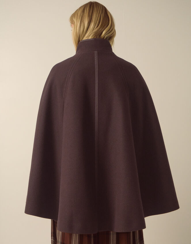Leia Cape Coat, Brown (CHOCOLATE), large